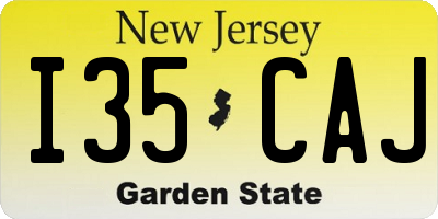 NJ license plate I35CAJ