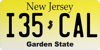 NJ license plate I35CAL