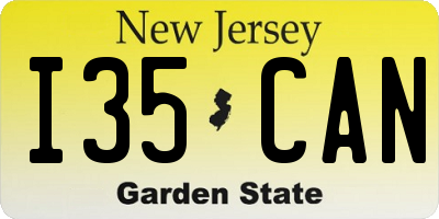 NJ license plate I35CAN