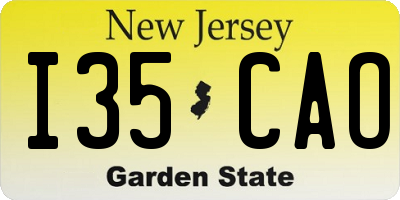 NJ license plate I35CAO