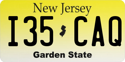 NJ license plate I35CAQ