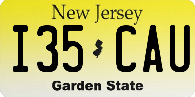 NJ license plate I35CAU