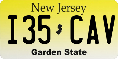 NJ license plate I35CAV