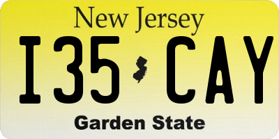 NJ license plate I35CAY