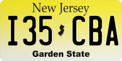 NJ license plate I35CBA