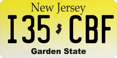 NJ license plate I35CBF