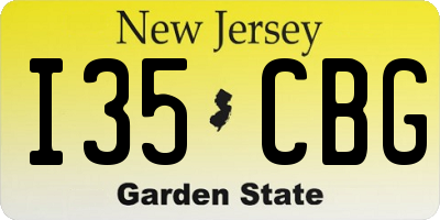 NJ license plate I35CBG