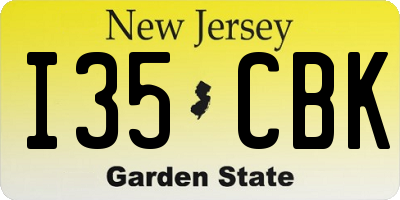 NJ license plate I35CBK