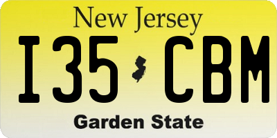 NJ license plate I35CBM