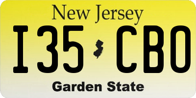 NJ license plate I35CBO