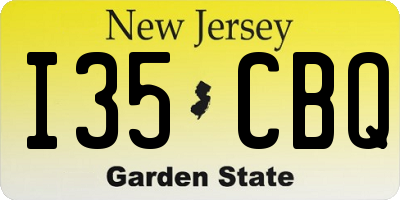 NJ license plate I35CBQ