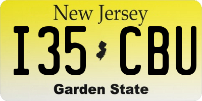 NJ license plate I35CBU