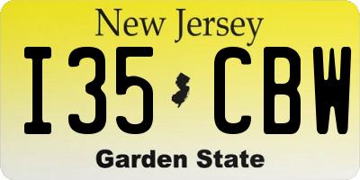 NJ license plate I35CBW