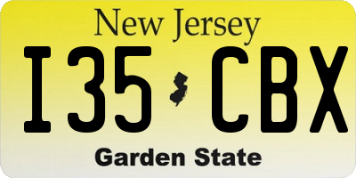 NJ license plate I35CBX