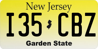 NJ license plate I35CBZ
