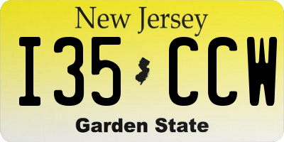 NJ license plate I35CCW