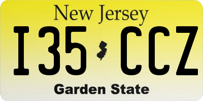 NJ license plate I35CCZ