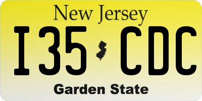 NJ license plate I35CDC