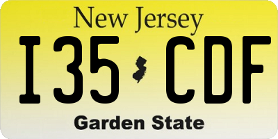 NJ license plate I35CDF