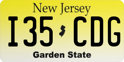 NJ license plate I35CDG
