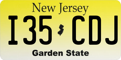 NJ license plate I35CDJ