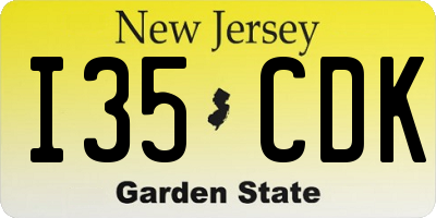 NJ license plate I35CDK