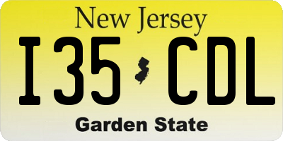 NJ license plate I35CDL