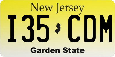 NJ license plate I35CDM