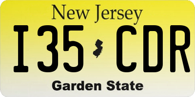 NJ license plate I35CDR