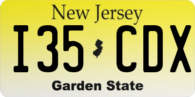 NJ license plate I35CDX