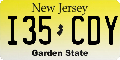 NJ license plate I35CDY