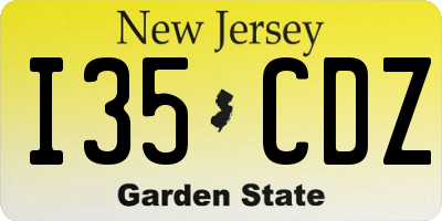 NJ license plate I35CDZ