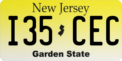 NJ license plate I35CEC