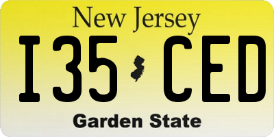 NJ license plate I35CED