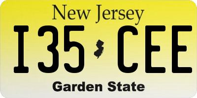NJ license plate I35CEE