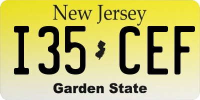 NJ license plate I35CEF