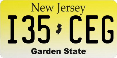 NJ license plate I35CEG