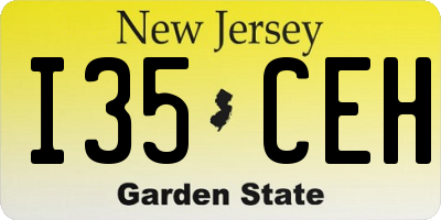 NJ license plate I35CEH