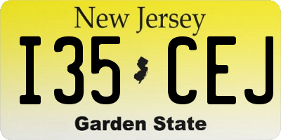 NJ license plate I35CEJ