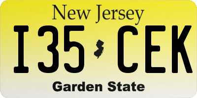 NJ license plate I35CEK