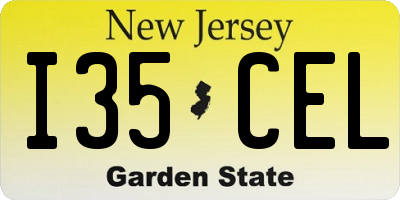NJ license plate I35CEL