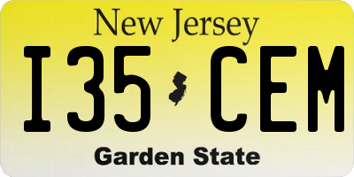 NJ license plate I35CEM