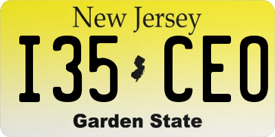 NJ license plate I35CEO