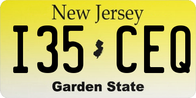 NJ license plate I35CEQ