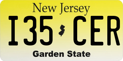 NJ license plate I35CER