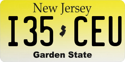 NJ license plate I35CEU