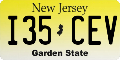 NJ license plate I35CEV