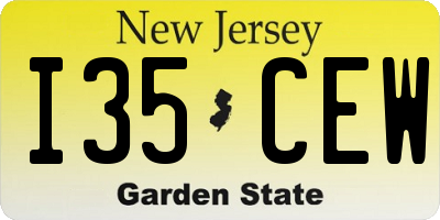 NJ license plate I35CEW