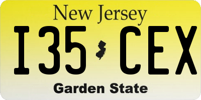 NJ license plate I35CEX