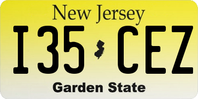NJ license plate I35CEZ